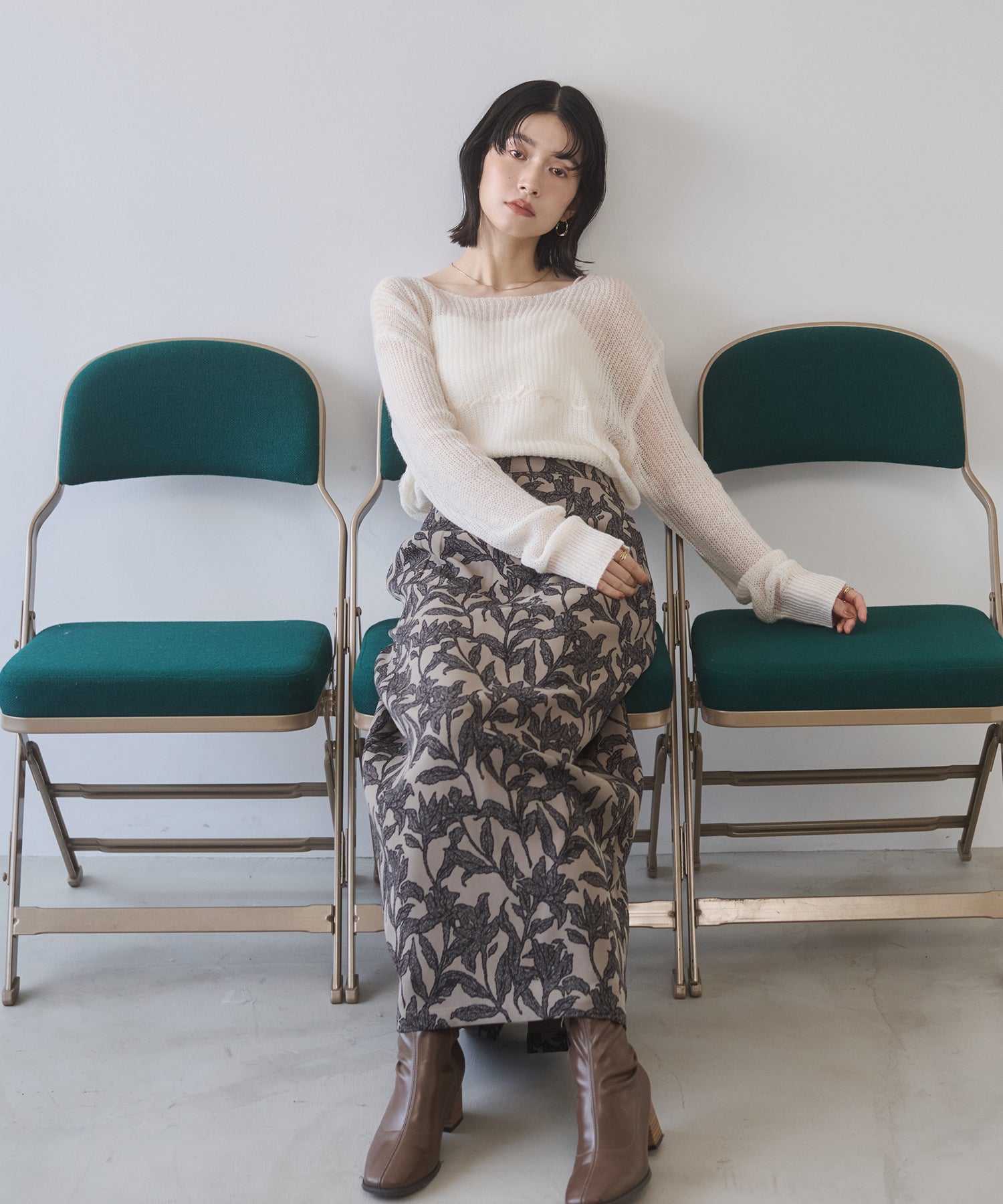 SHEER ALPACA LOGO KNIT