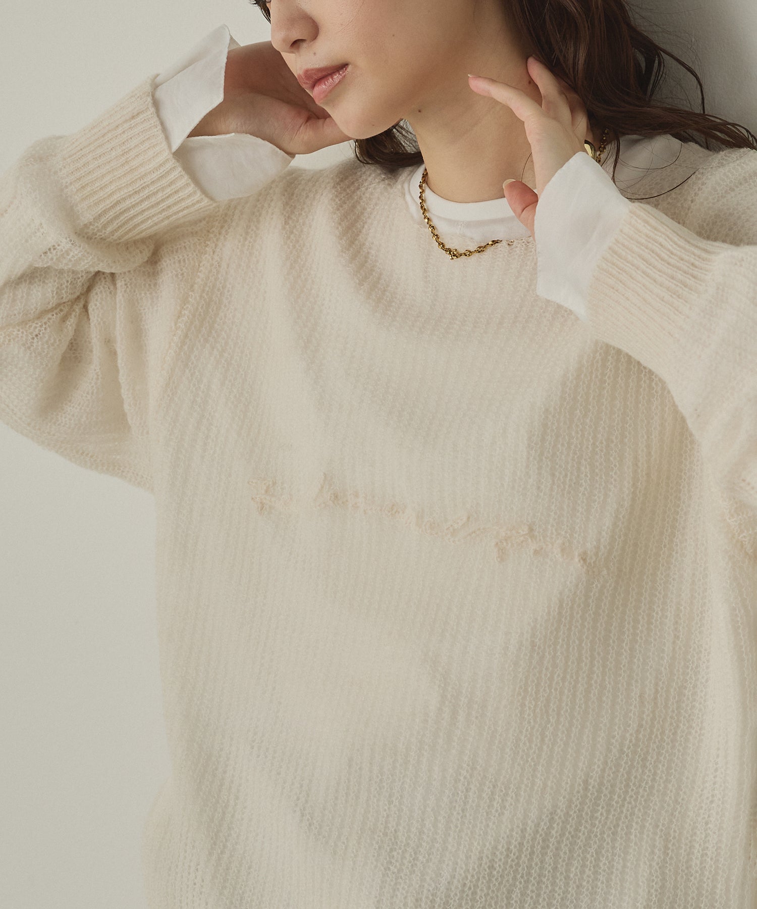 SHEER ALPACA LOGO KNIT