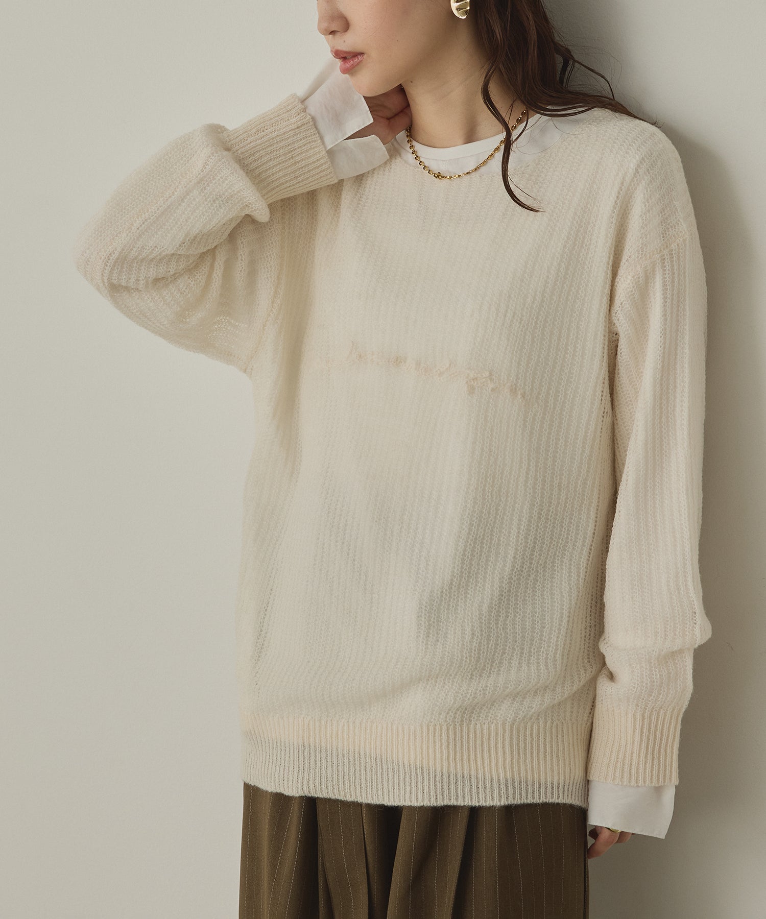 SHEER ALPACA LOGO KNIT