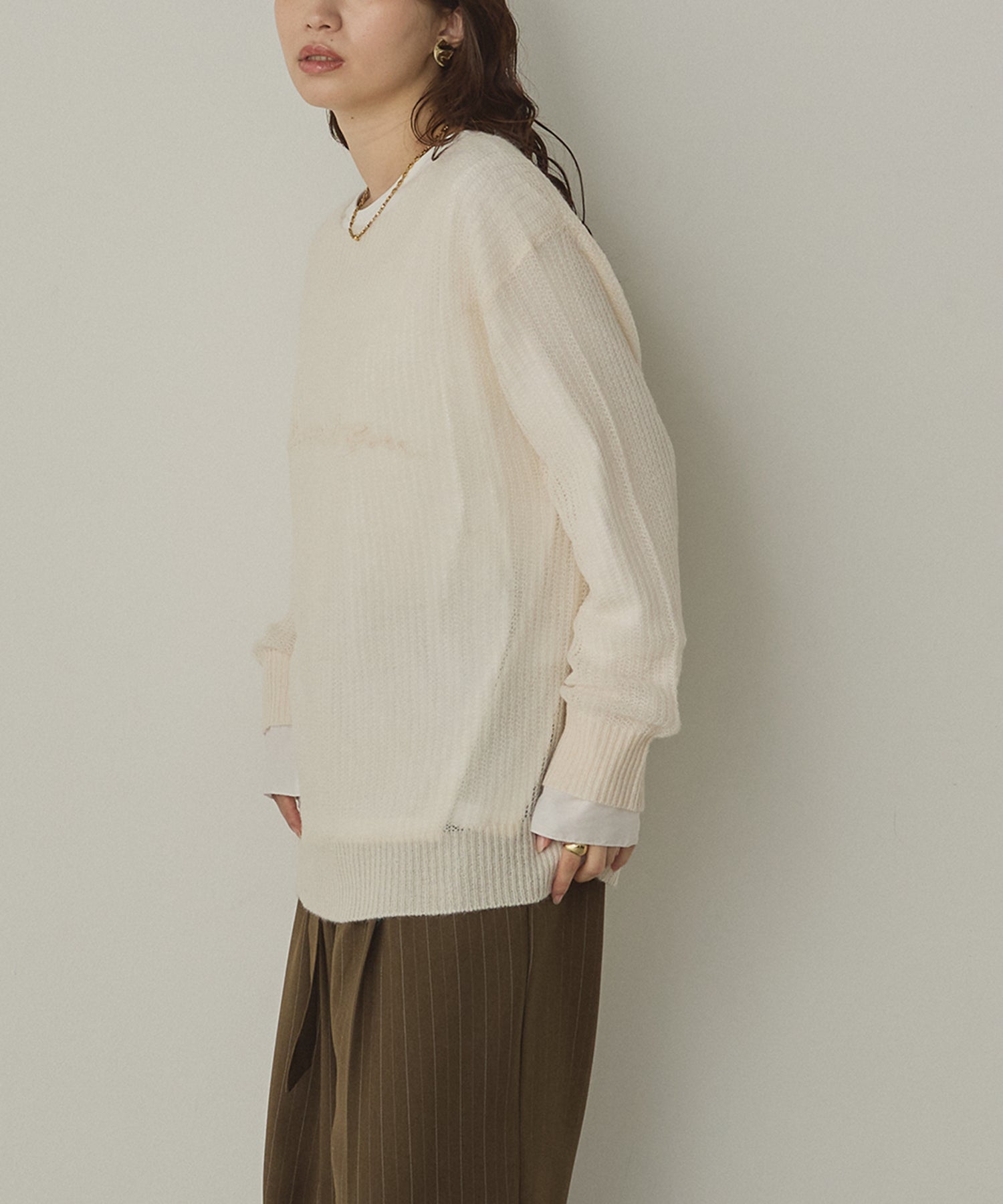 SHEER ALPACA LOGO KNIT