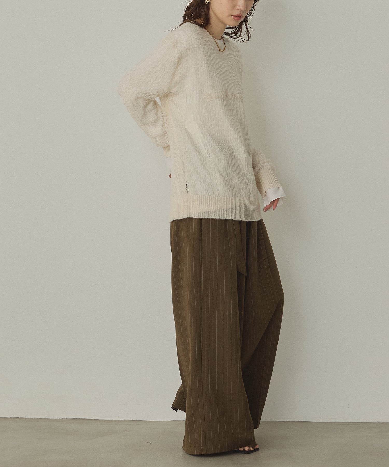 SHEER ALPACA LOGO KNIT