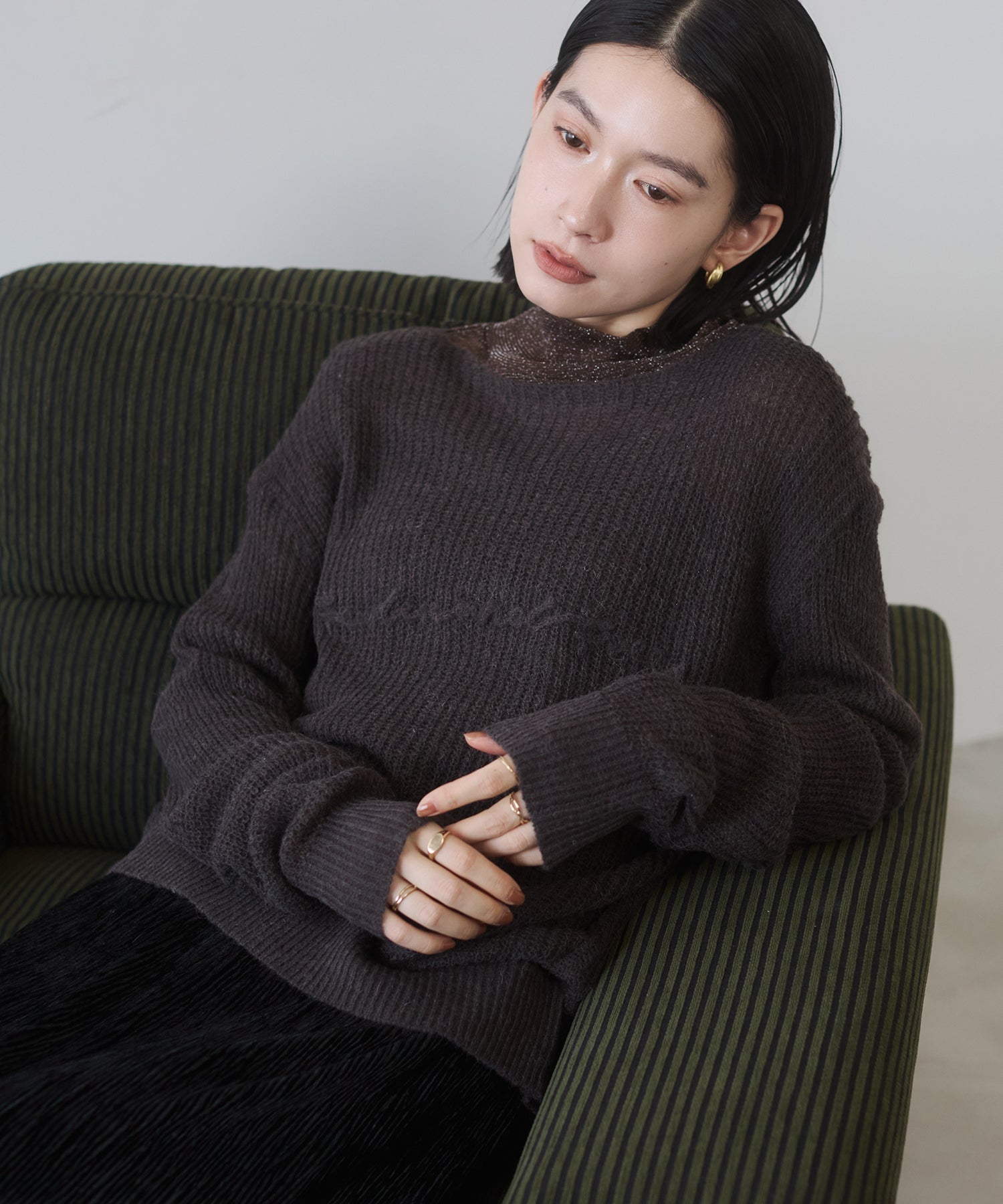 SHEER ALPACA LOGO KNIT