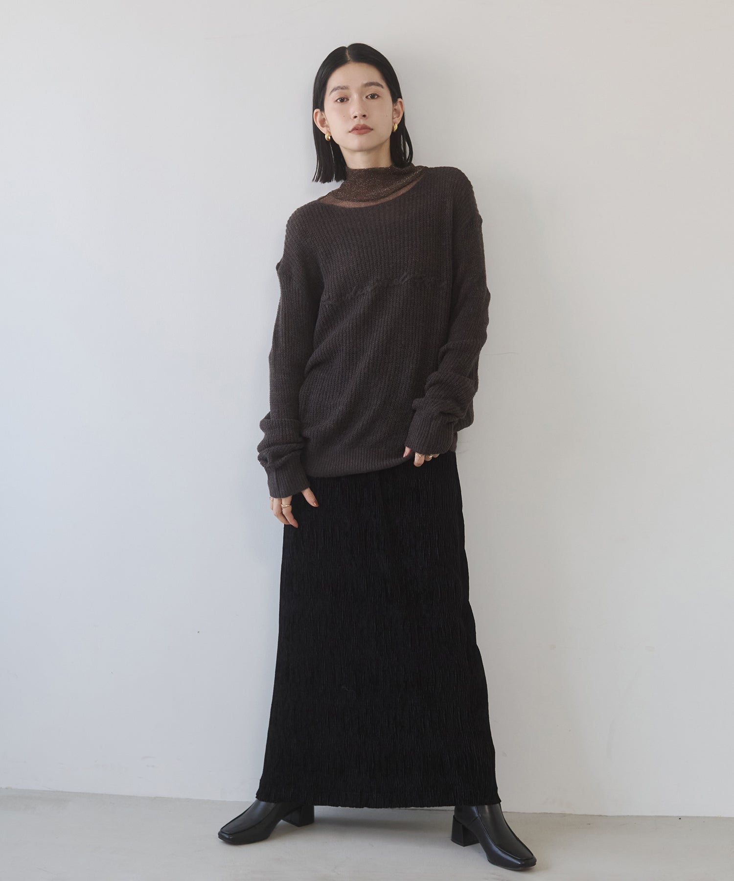 SHEER ALPACA LOGO KNIT