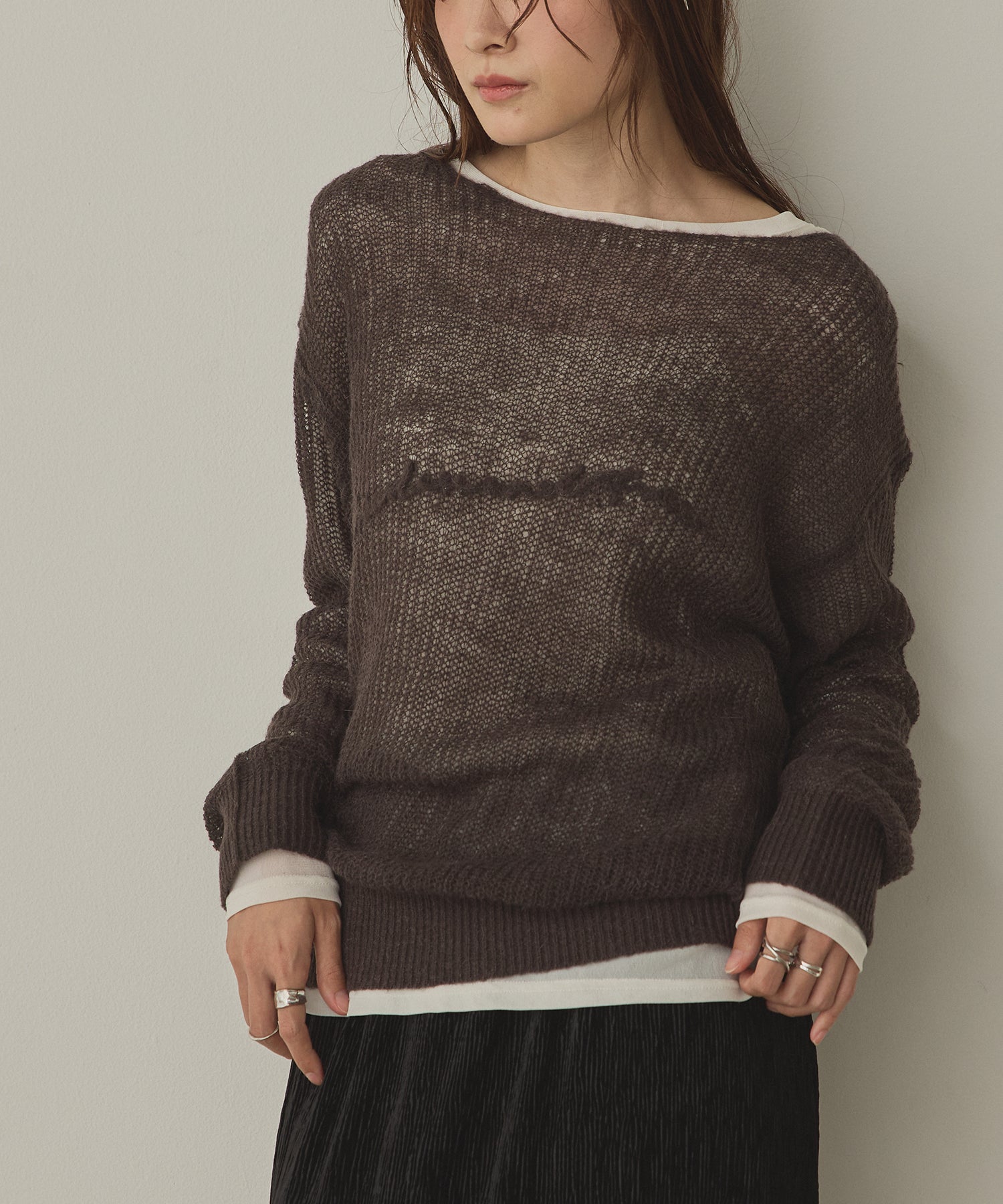 SHEER ALPACA LOGO KNIT