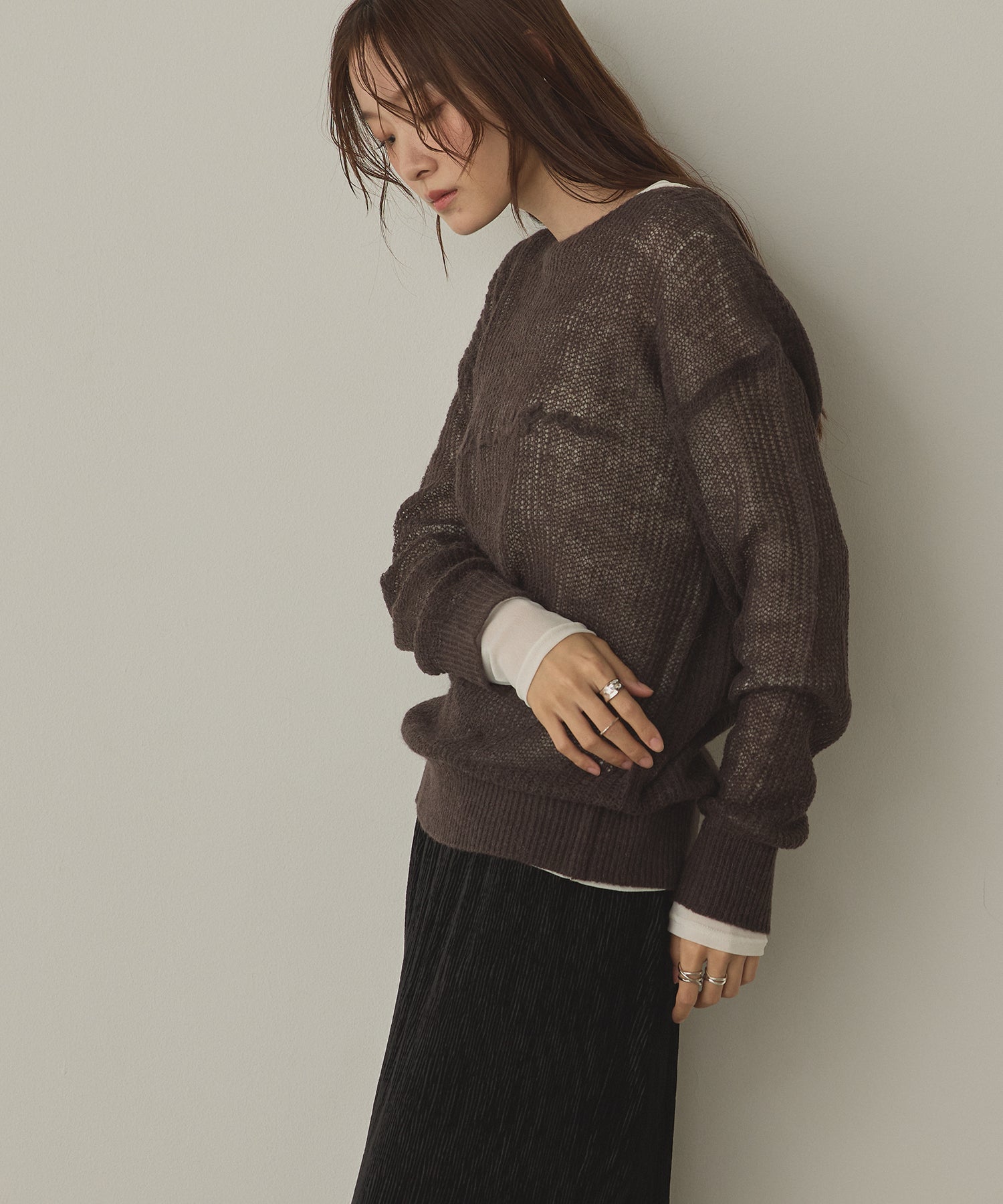 SHEER ALPACA LOGO KNIT