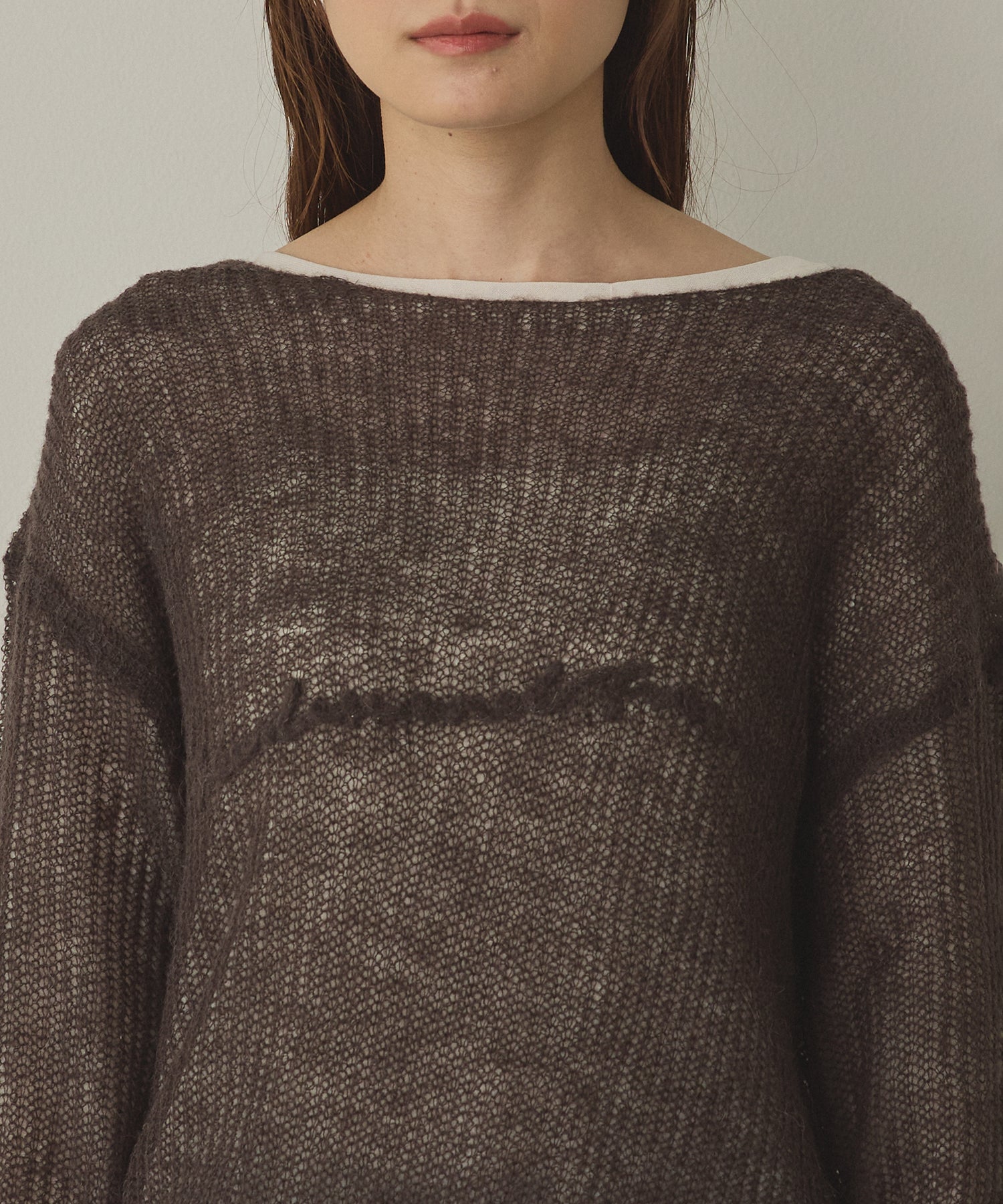 SHEER ALPACA LOGO KNIT