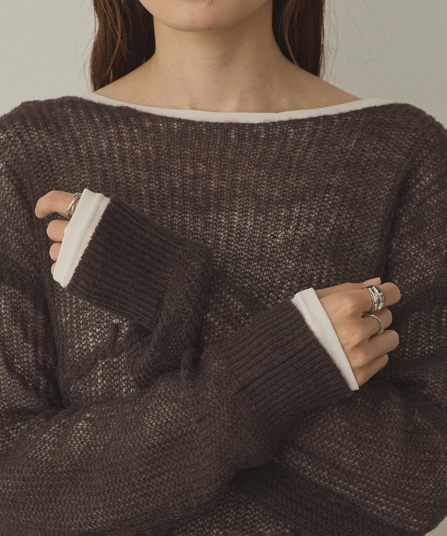 SHEER ALPACA LOGO KNIT