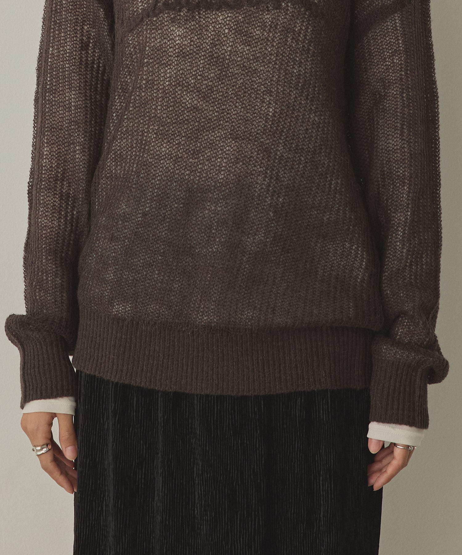 SHEER ALPACA LOGO KNIT