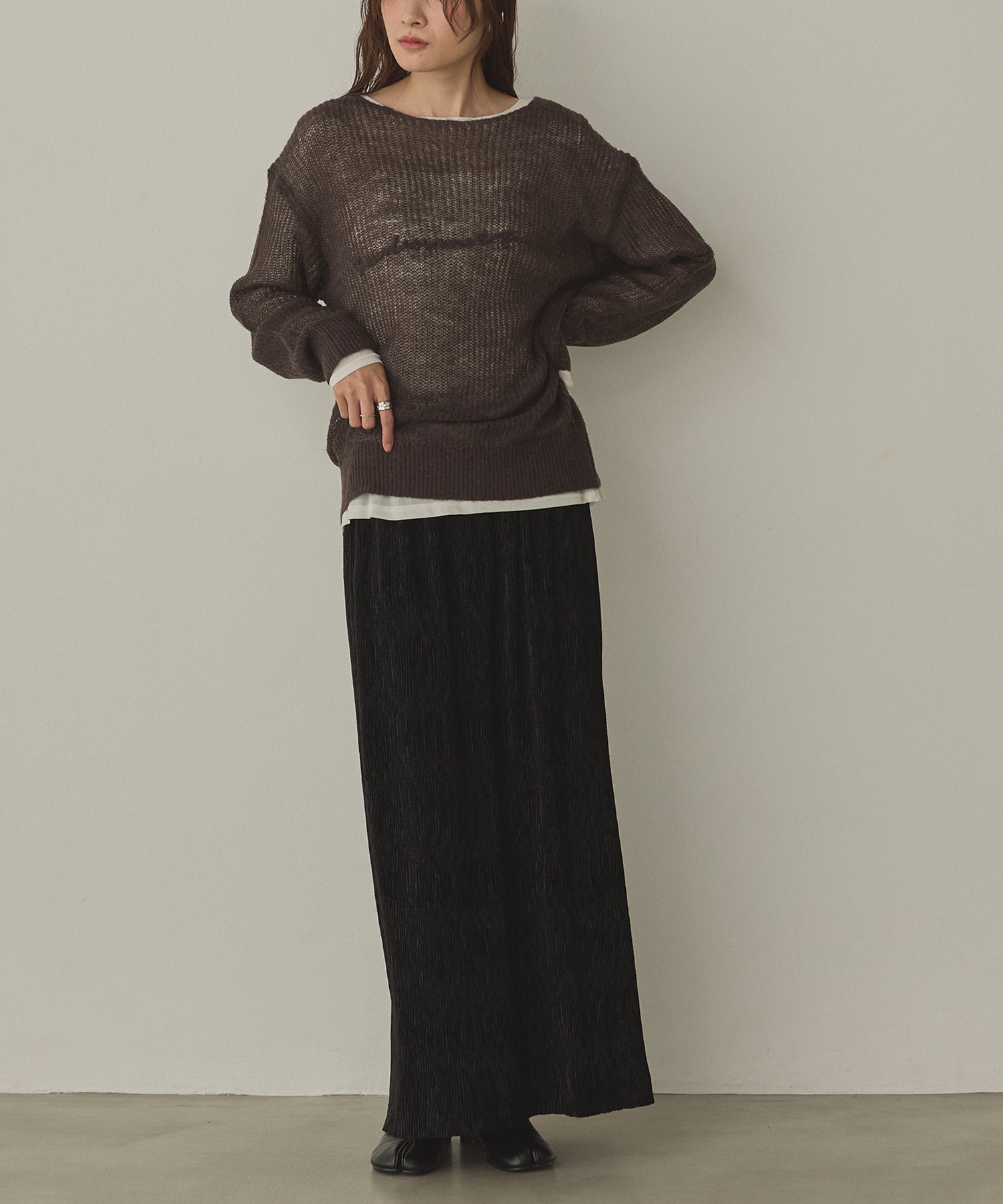 SHEER ALPACA LOGO KNIT