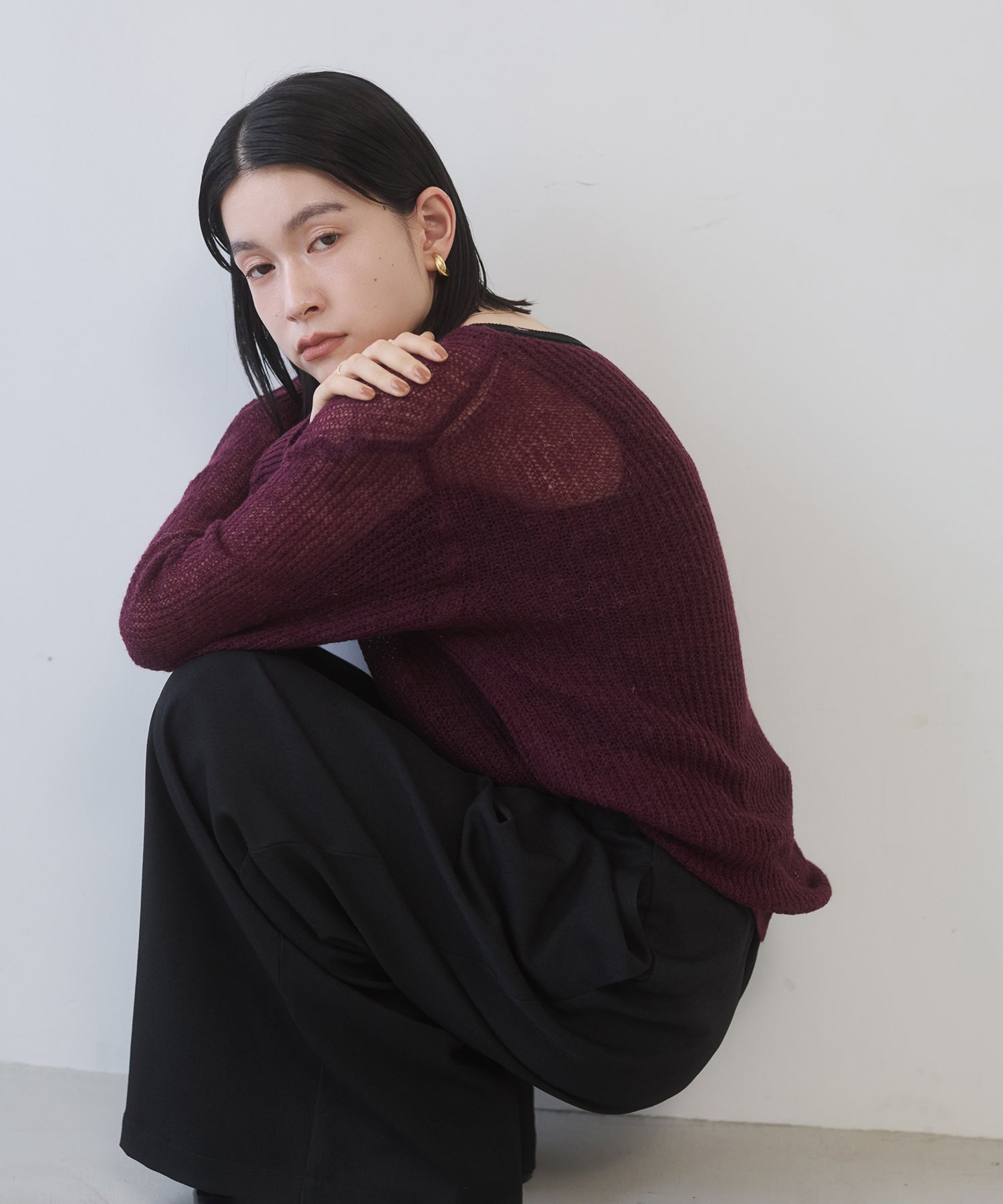 SHEER ALPACA LOGO KNIT
