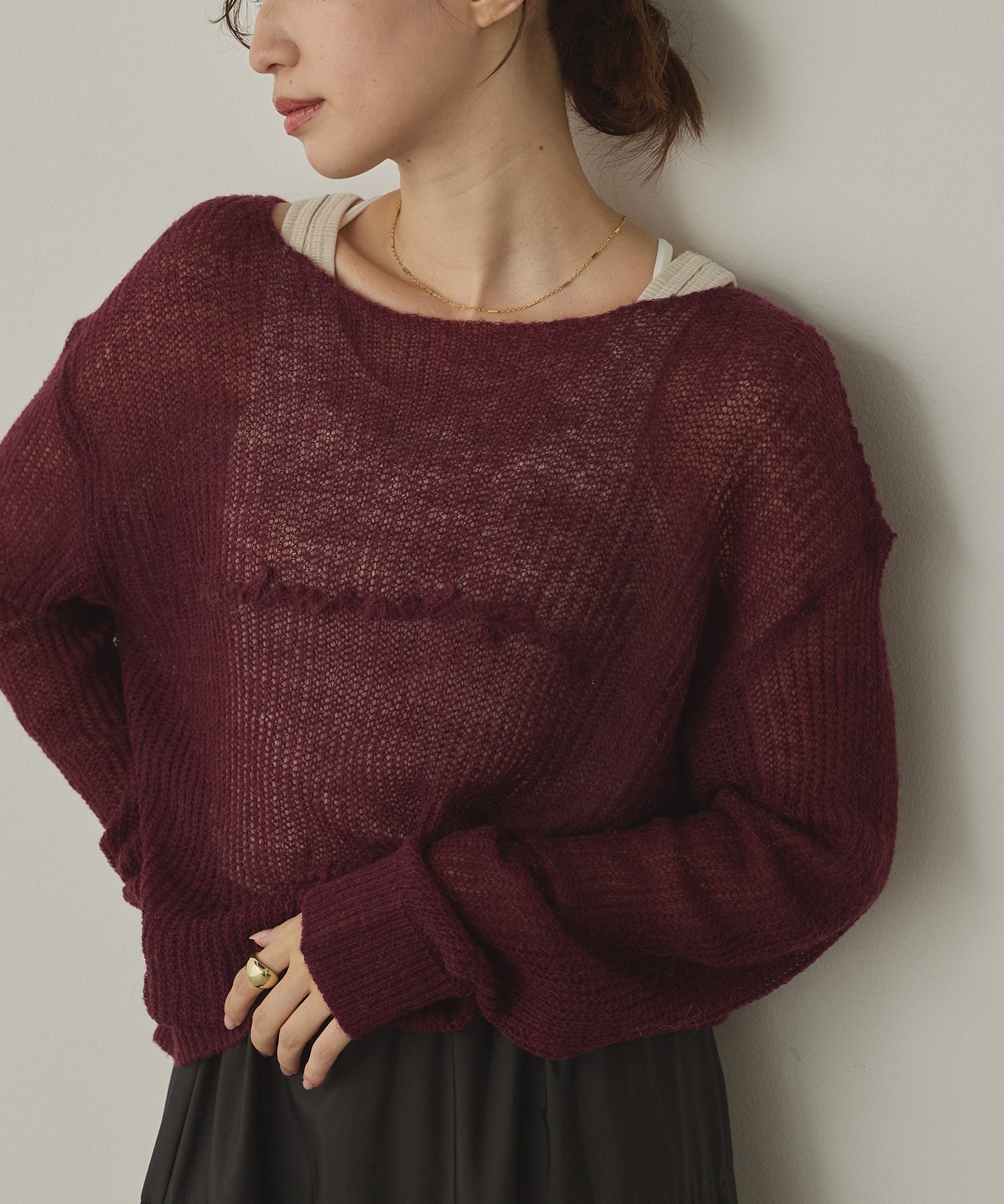 SHEER ALPACA LOGO KNIT