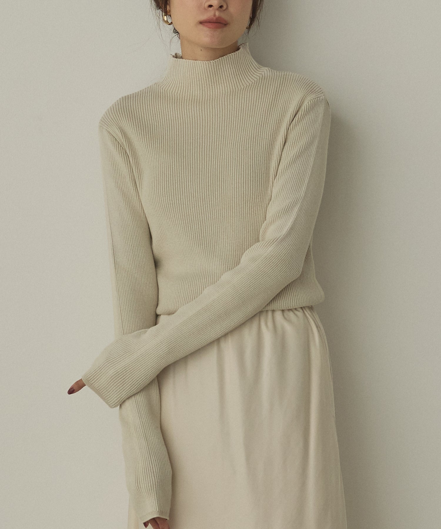 コットン リブ ストーンウォッシュ リブニット