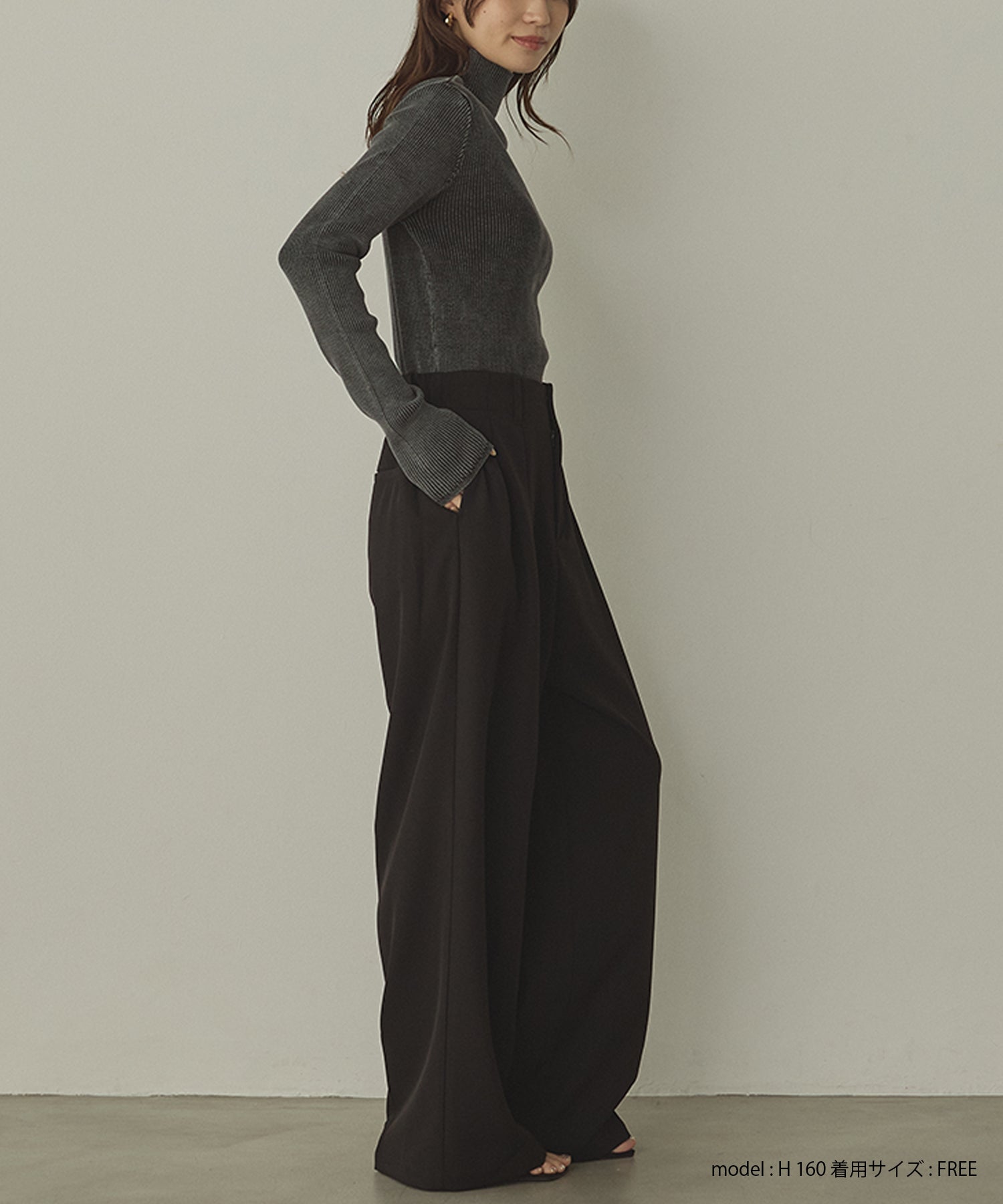 コットン リブ ストーンウォッシュ リブニット