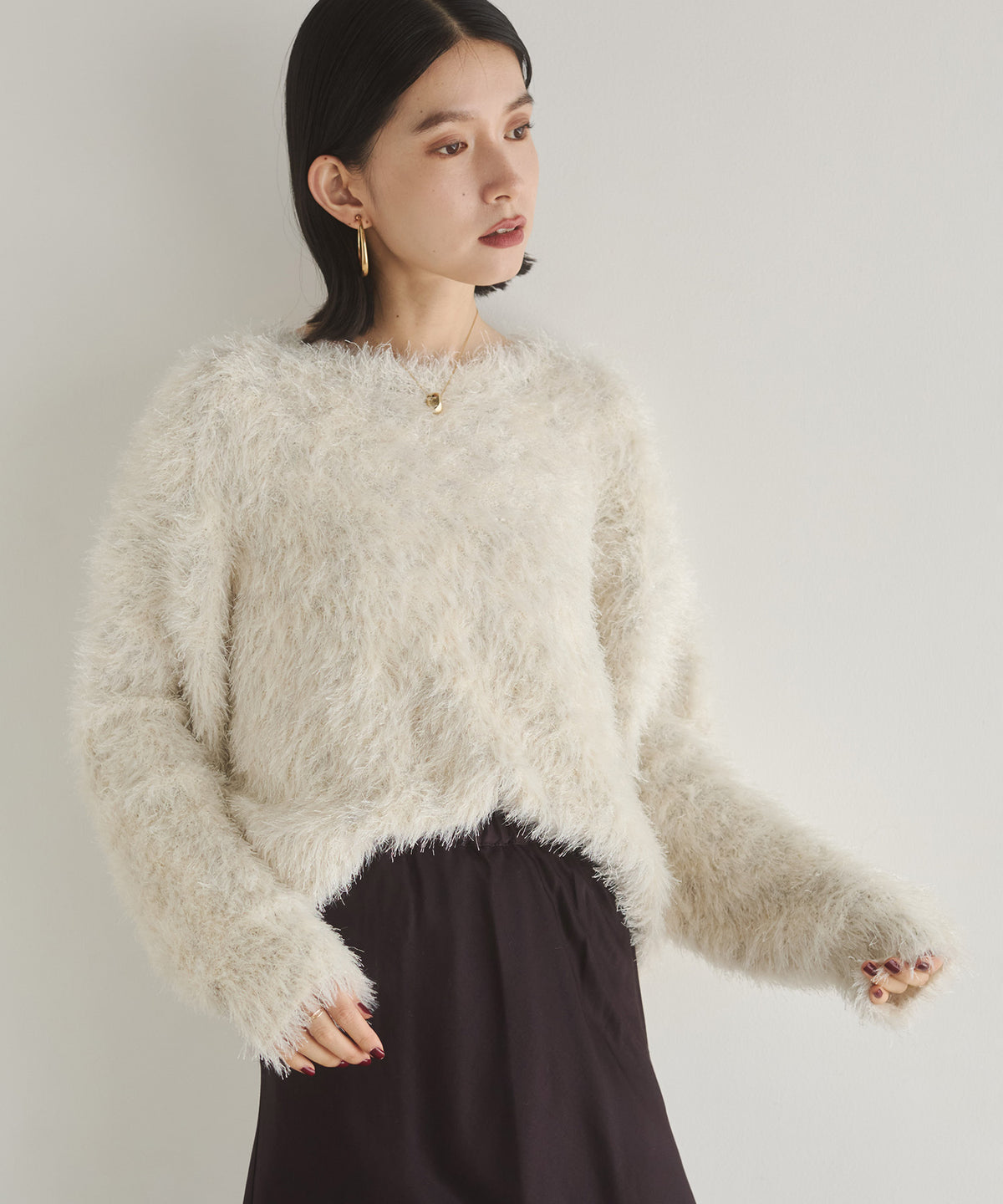 MIXED SHAGGY KNIT