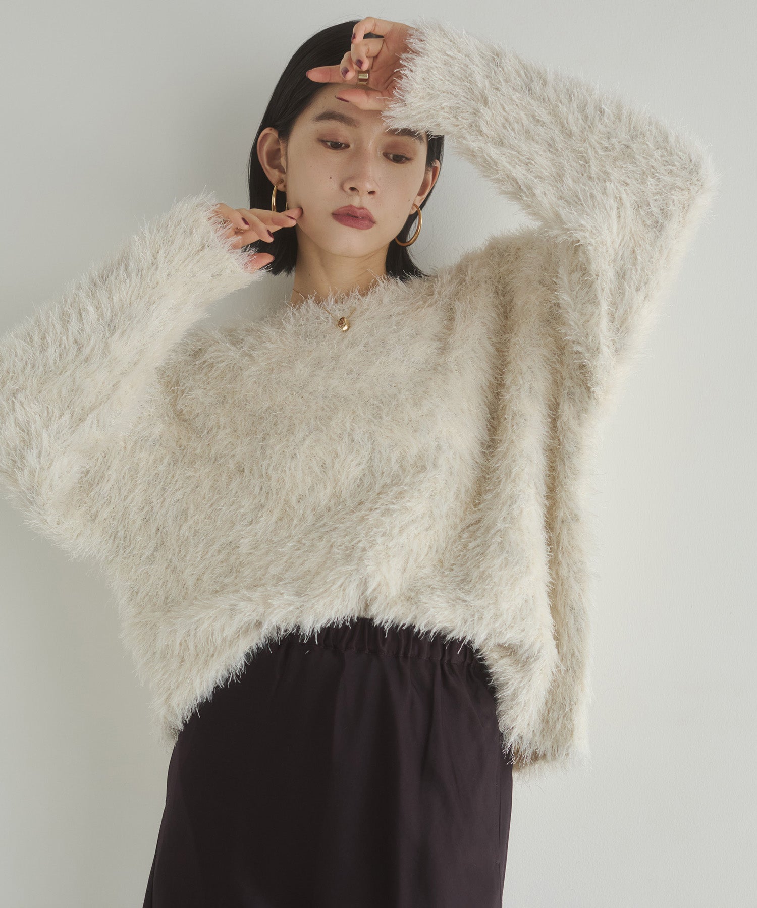 MIXED SHAGGY KNIT