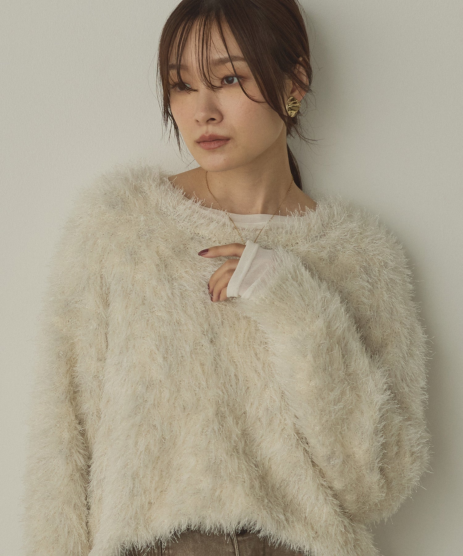 MIXED SHAGGY KNIT