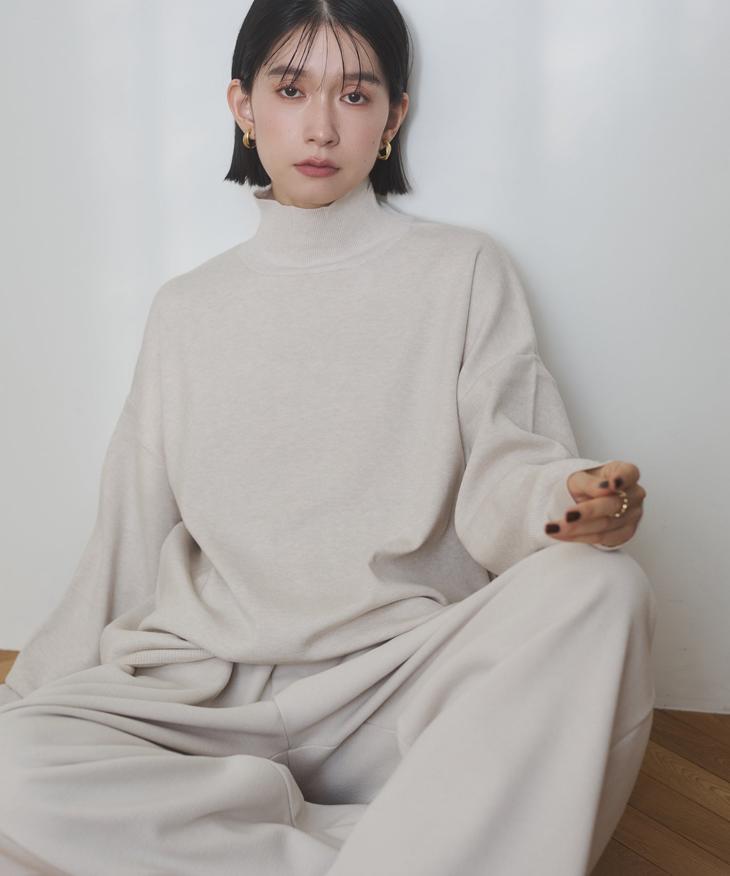 【静電気防止】やわもちヤーン タートルドルマンニット