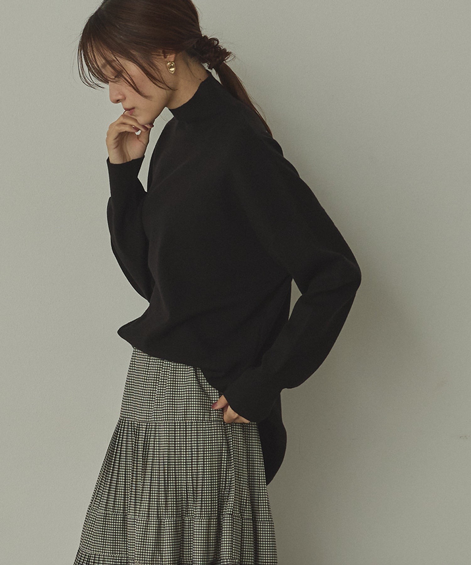 【静電気防止】やわもちヤーン タートルドルマンニット