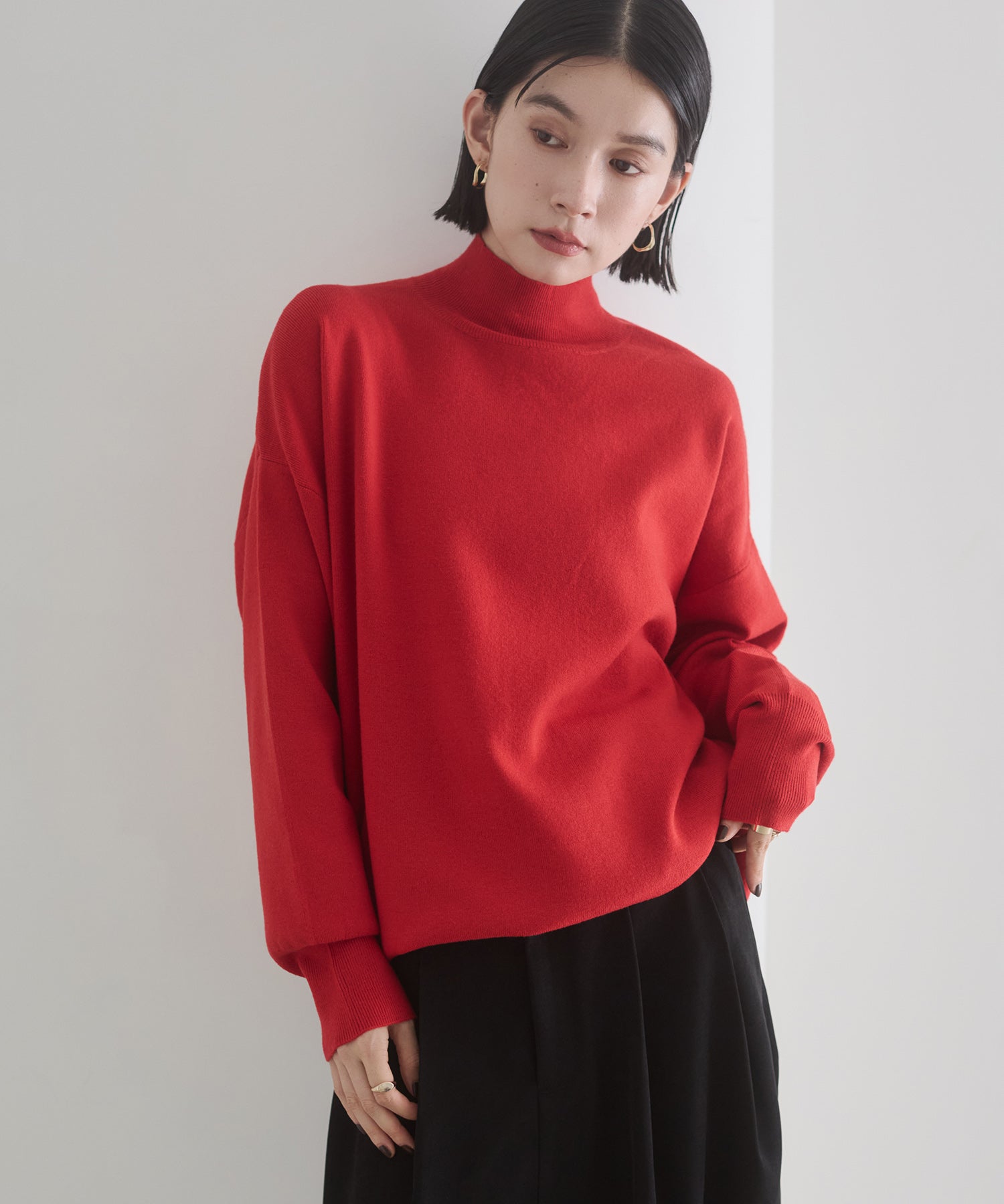 【静電気防止】やわもちヤーン タートルドルマンニット