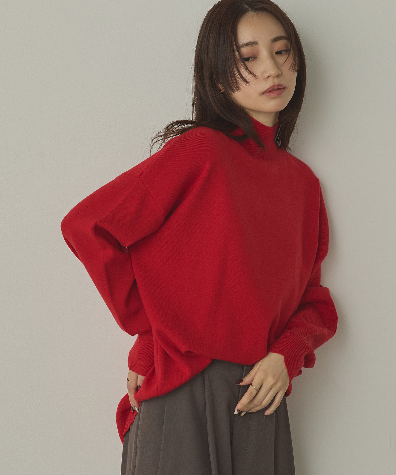 【静電気防止】やわもちヤーン タートルドルマンニット