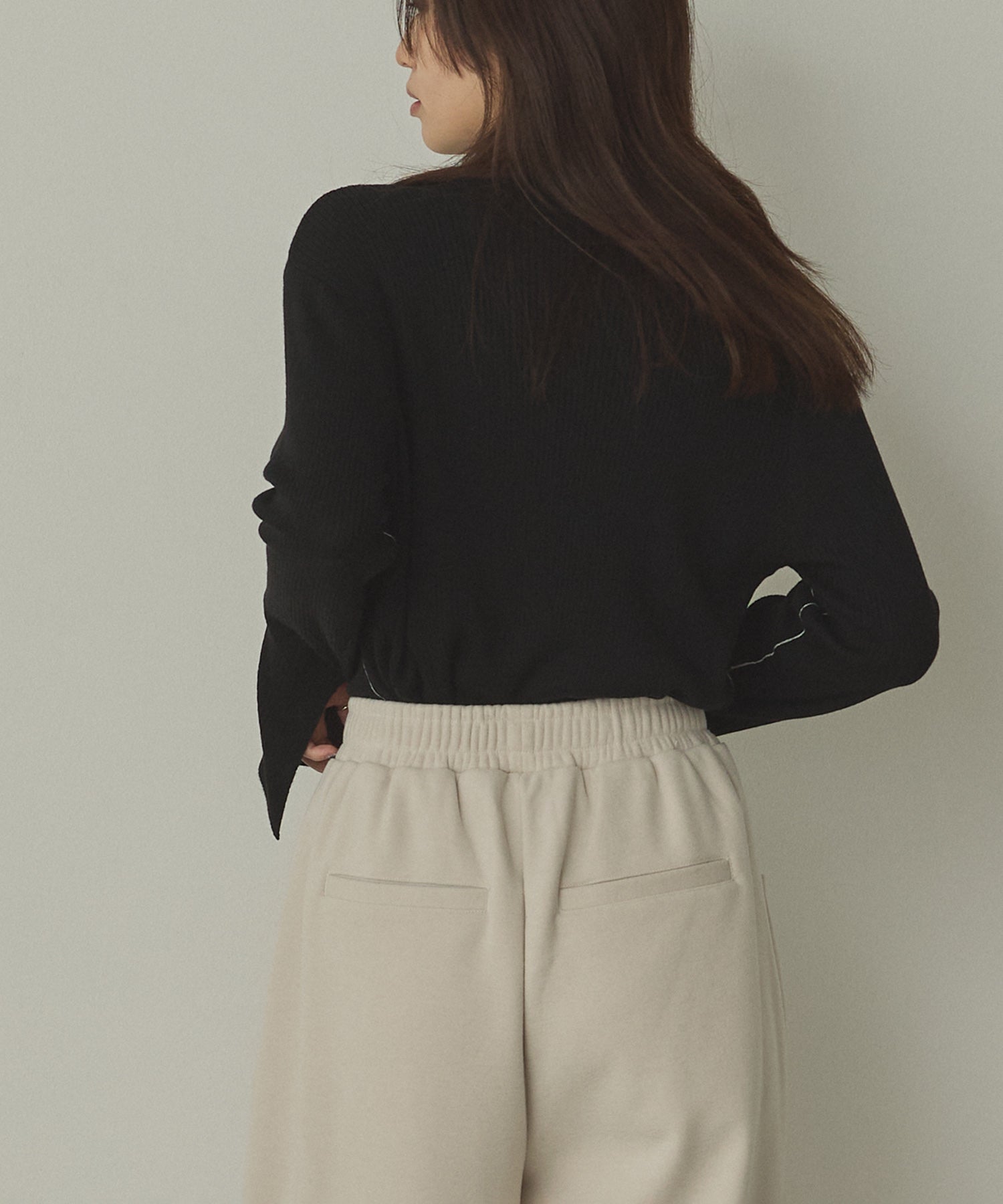 配色 タートルリブニット