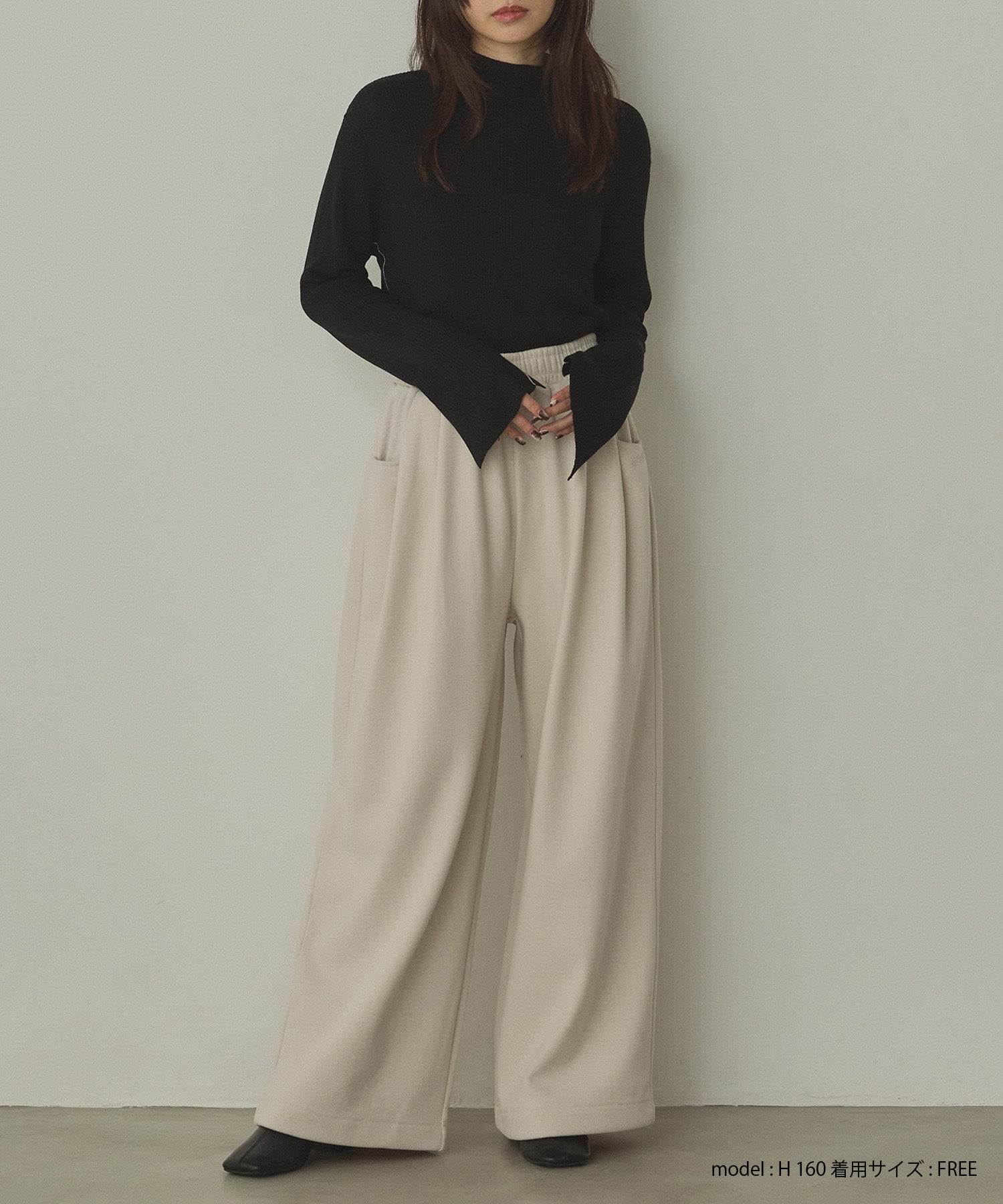 配色 タートルリブニット