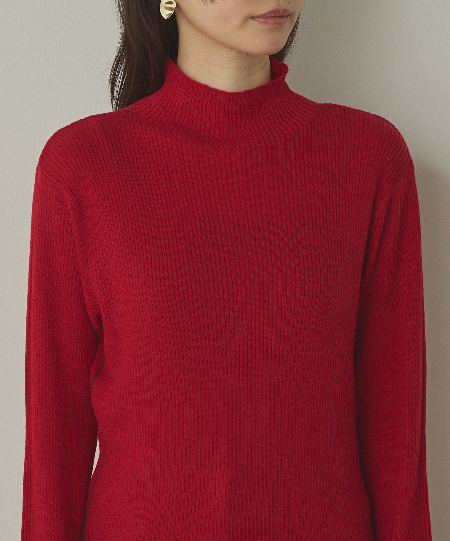 配色 タートルリブニット