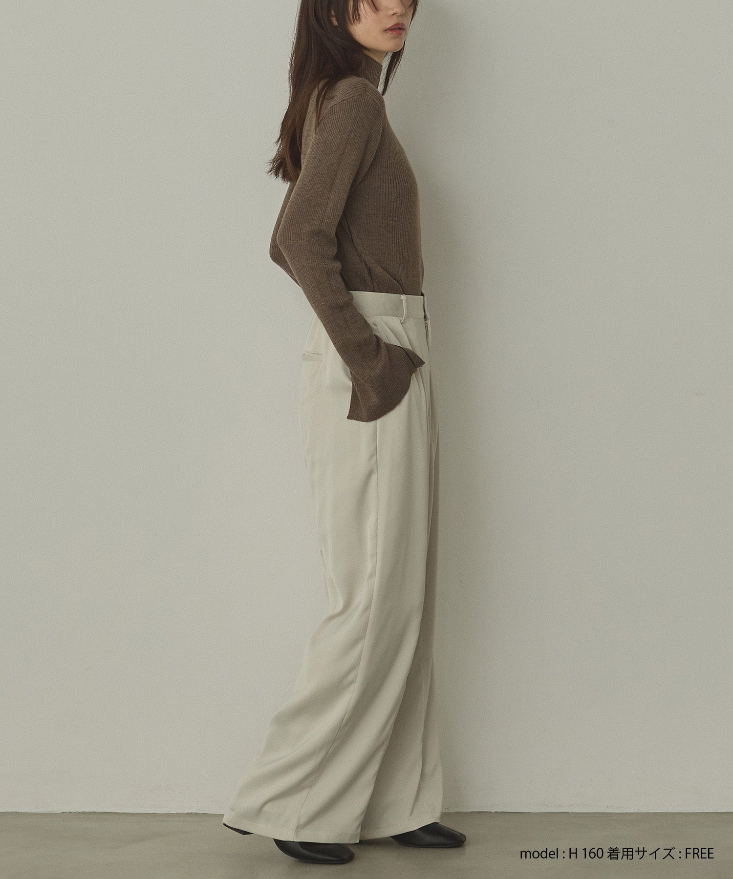 配色 タートルリブニット