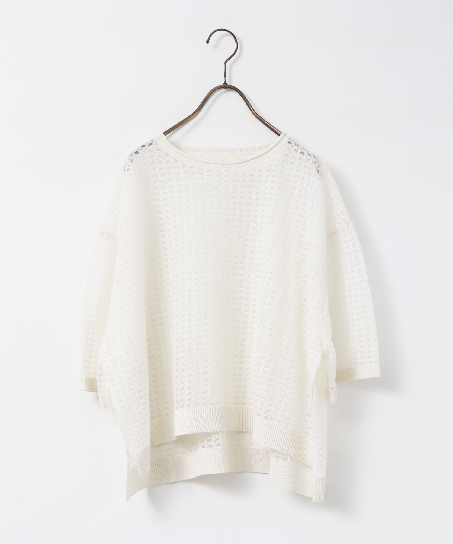 SEQUINED JACQUARD OPENWORK TOP