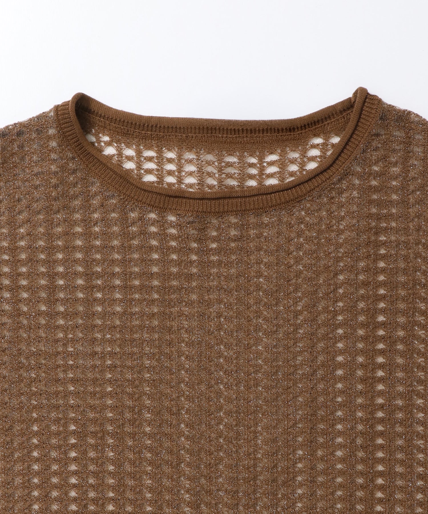 SEQUINED JACQUARD OPENWORK TOP