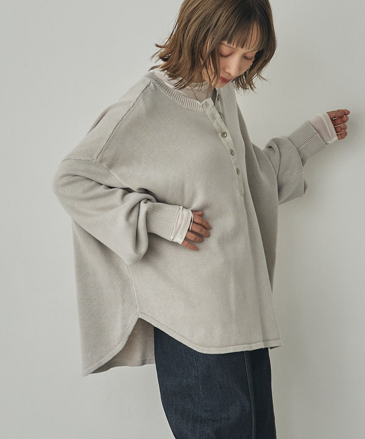 VINTAGE-STYLE HENLEY-NECK TOPS