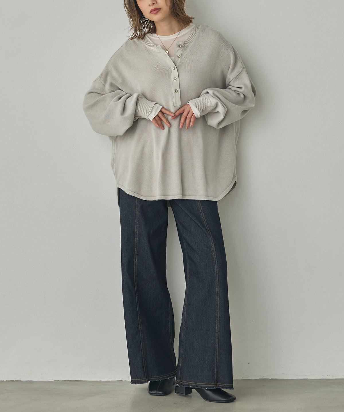 VINTAGE-STYLE HENLEY-NECK TOPS