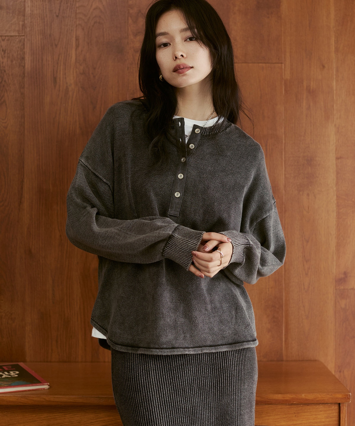 VINTAGE-STYLE HENLEY-NECK TOPS