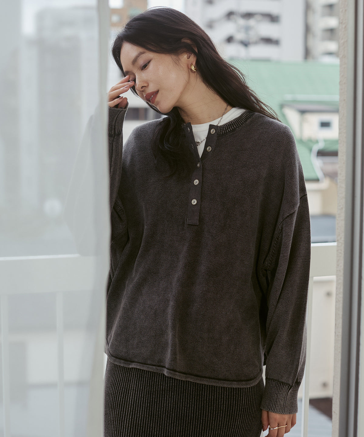 VINTAGE-STYLE HENLEY-NECK TOPS