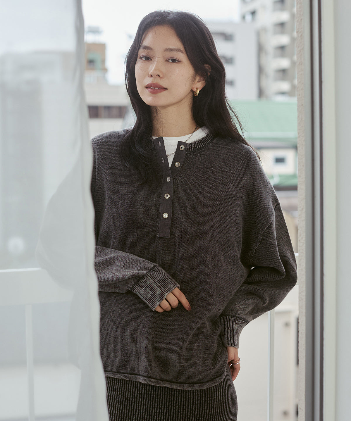 VINTAGE-STYLE HENLEY-NECK TOPS