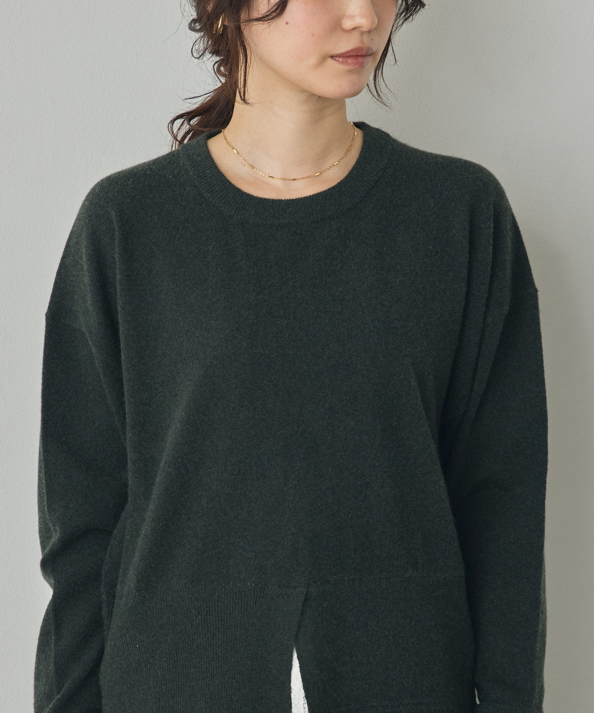 CASHMERE-TOUCH LACE-INLAID KNIT