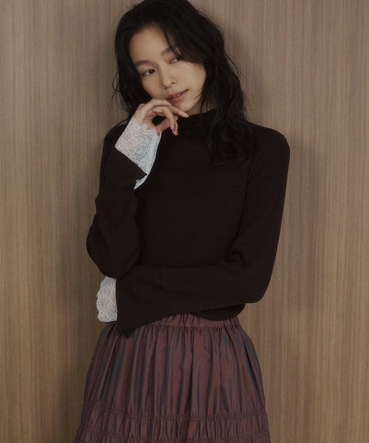 LACE-TRIMMED DOCKING KNIT