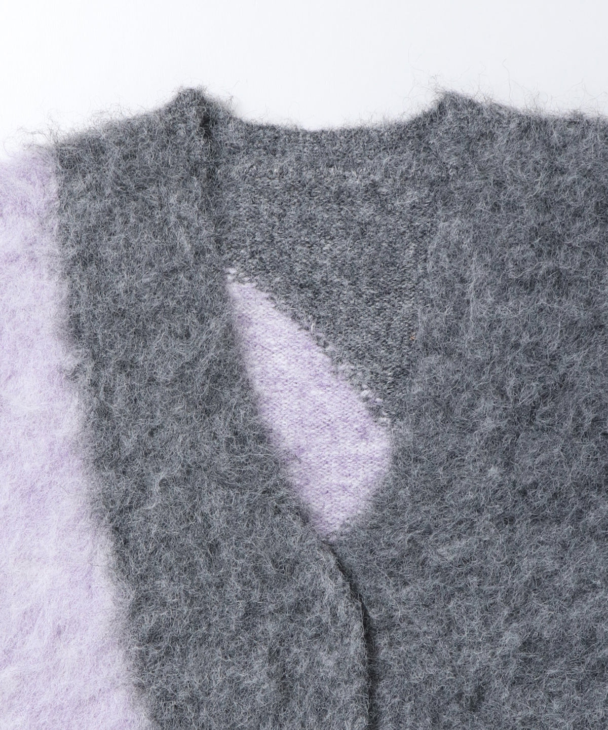 NUANCE-PATTERNED BLOCK KNIT CARDIGAN