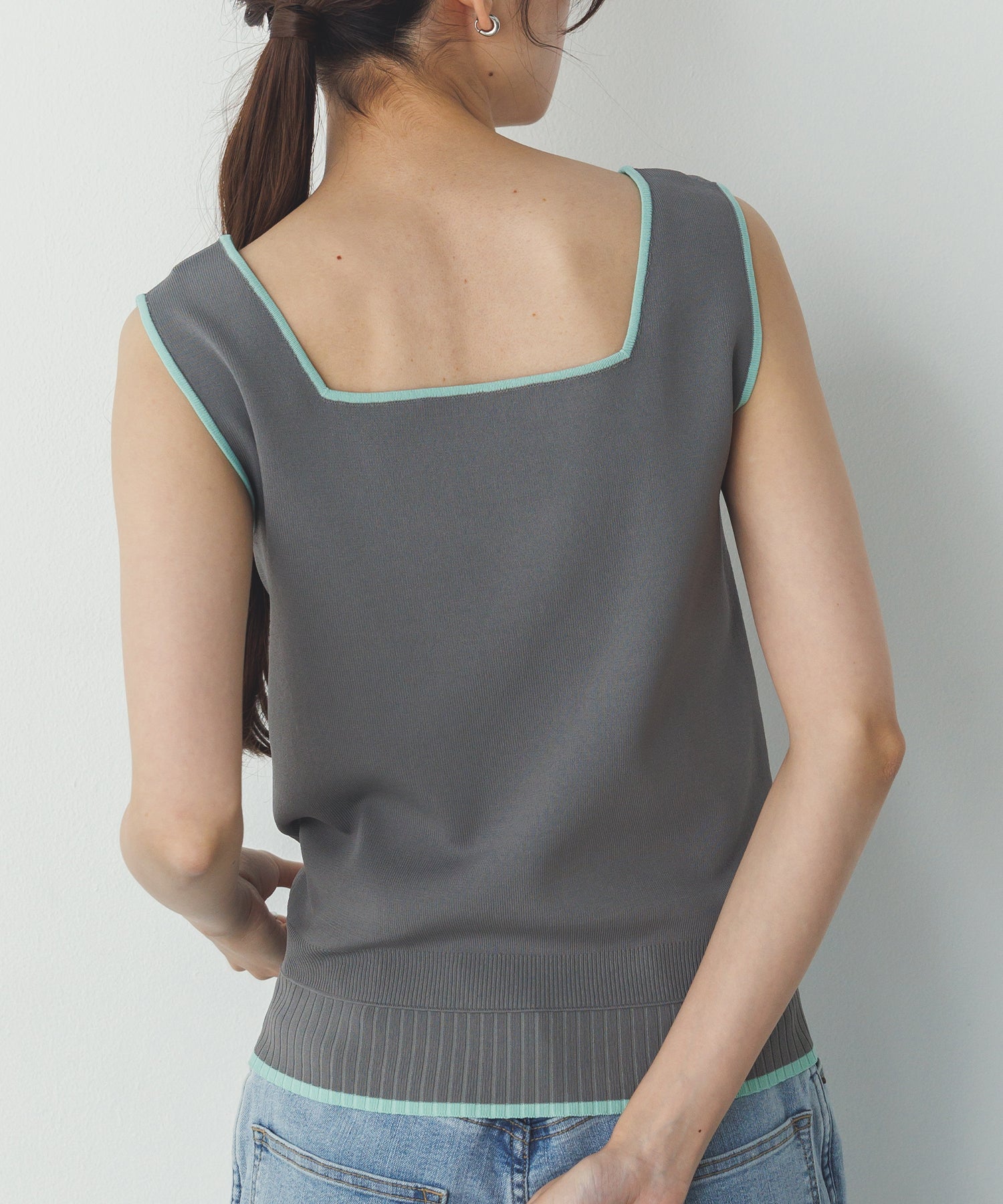 前後2WAY スクエアニットタンク