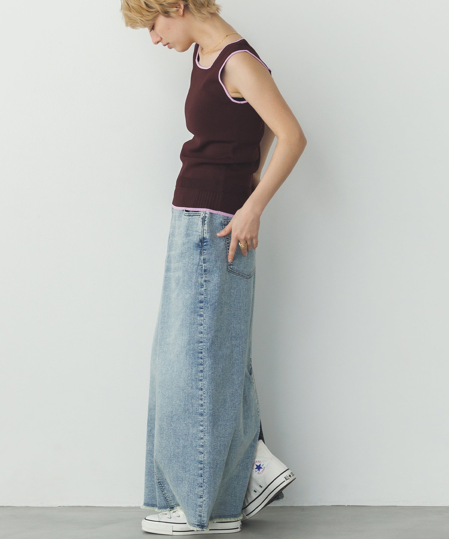 前後2WAY スクエアニットタンク