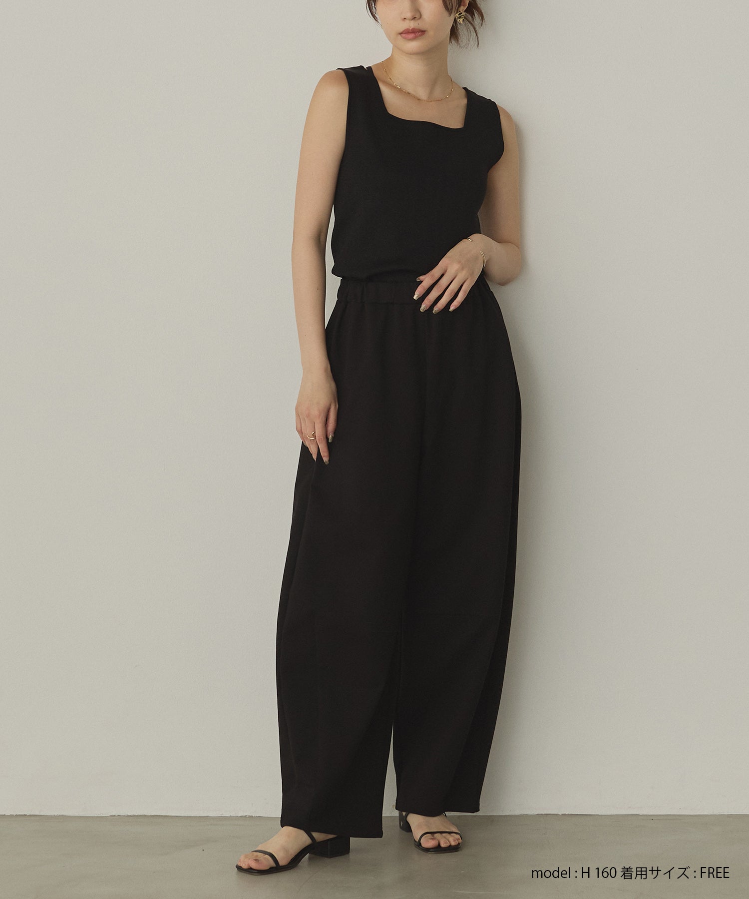 前後2WAY スクエアラメニット タンクトップ