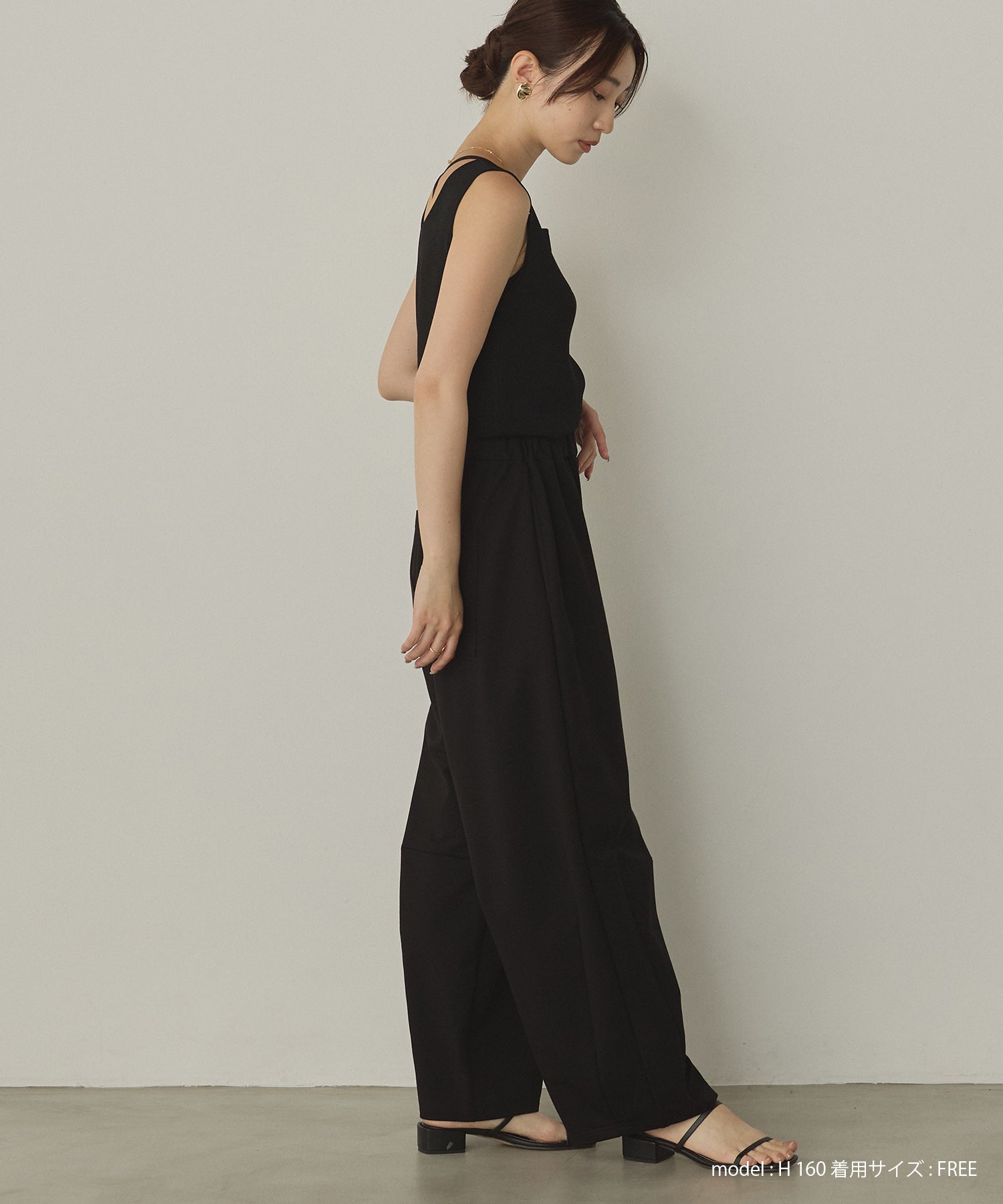 前後2WAY スクエアラメニット タンクトップ