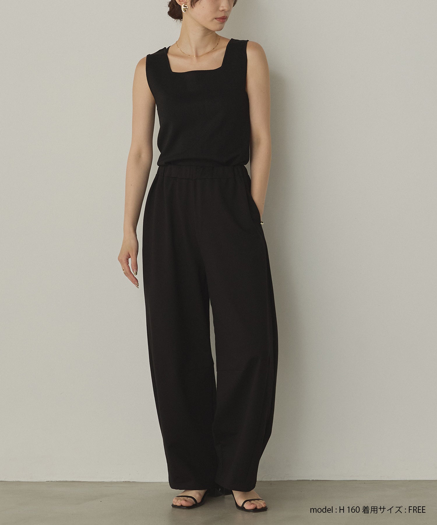 前後2WAY スクエアラメニット タンクトップ