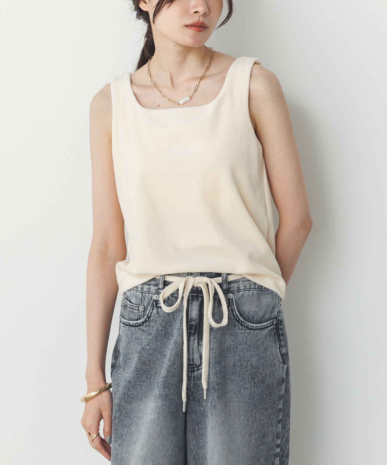 VELOR 2WAY SQUARE TANK TOP