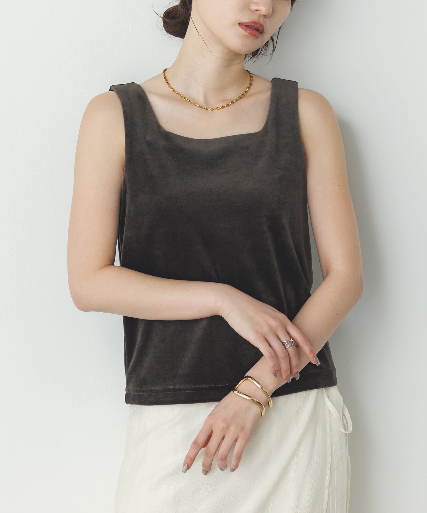 VELOR 2WAY SQUARE TANK TOP