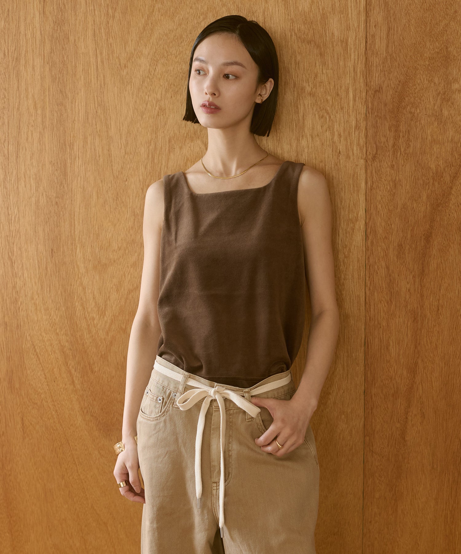 VELOR 2WAY SQUARE TANK TOP