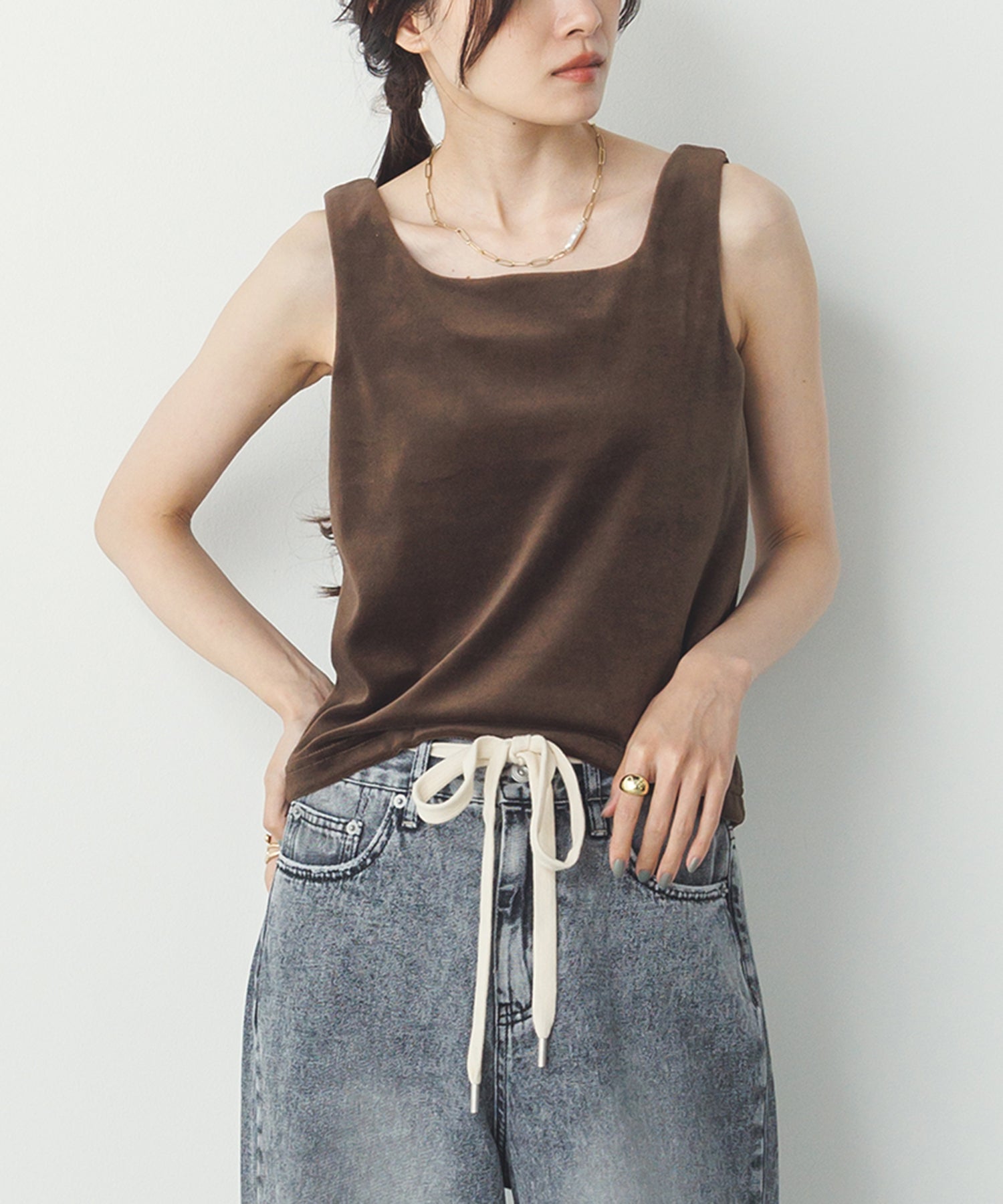 VELOR 2WAY SQUARE TANK TOP