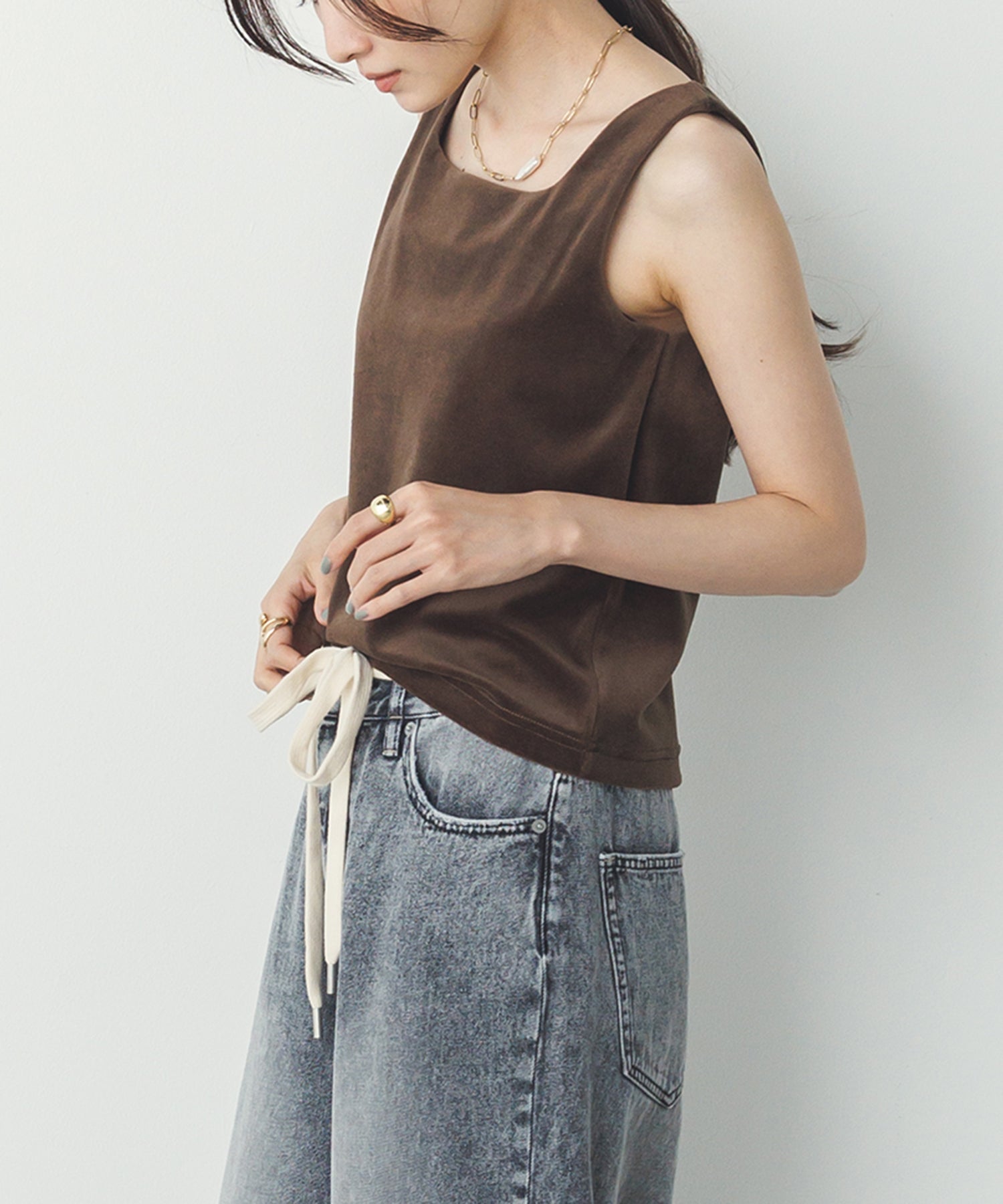 VELOR 2WAY SQUARE TANK TOP