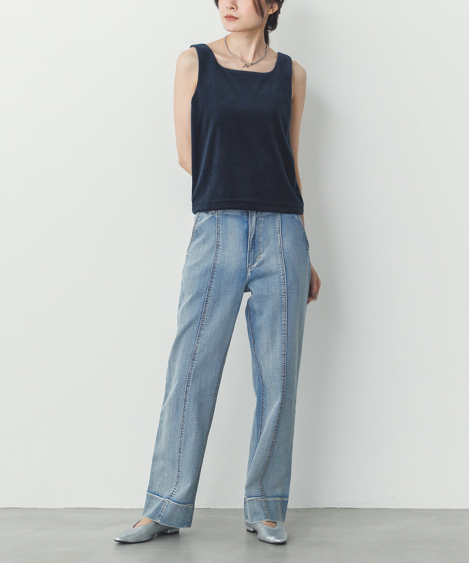 VELOR 2WAY SQUARE TANK TOP