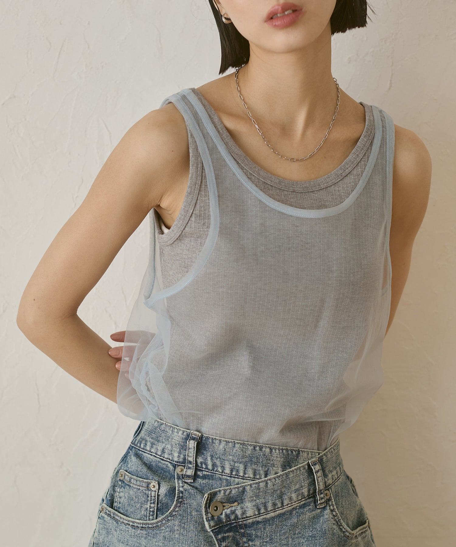 TULLE LAYERED TANK TOP